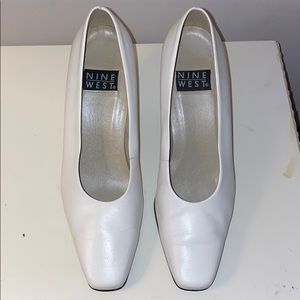 White Leather Pumps